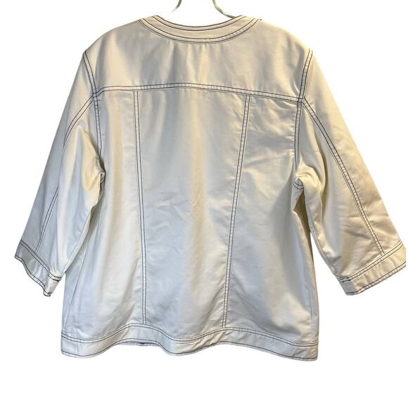 Alfred Dunner, White Open Front Jacket, Butterfly, 14 - Picture 9 of 11